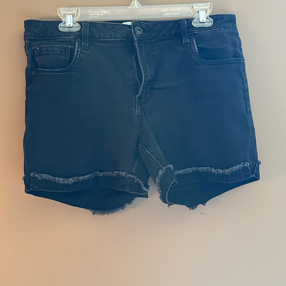 Celebrity Pink Black Frayed Hem Jean Shorts
